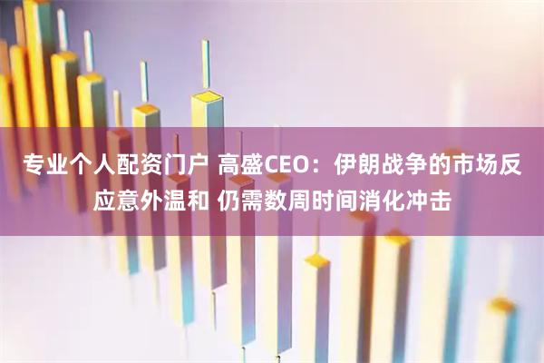 专业个人配资门户 高盛CEO：伊朗战争的市场反应意外温和 仍需数周时间消化冲击